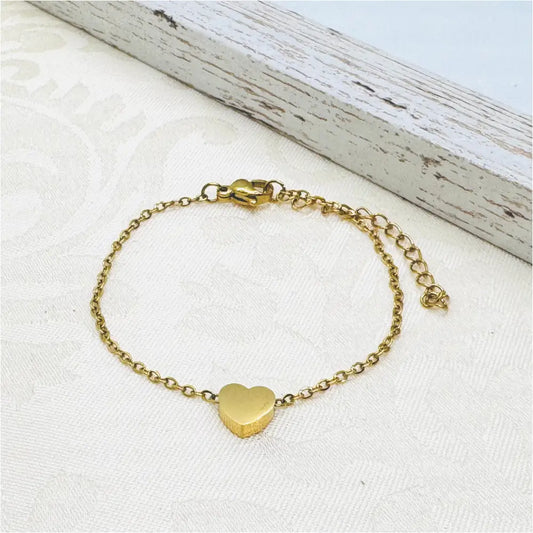 18k vergoldetes Edelstahl Herz Armkettchen Anmarii