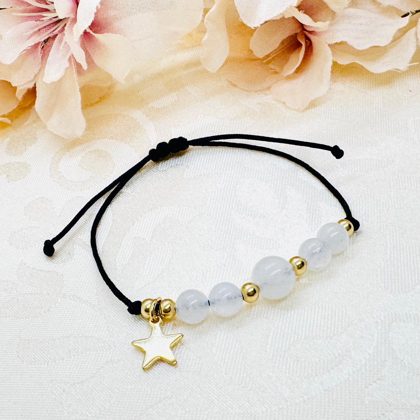 Jade Edelstein Makramee Armband