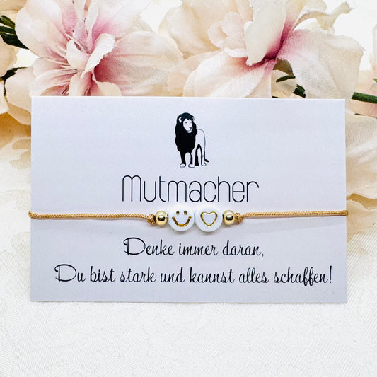 Mutmacher Smiley Armband Gold