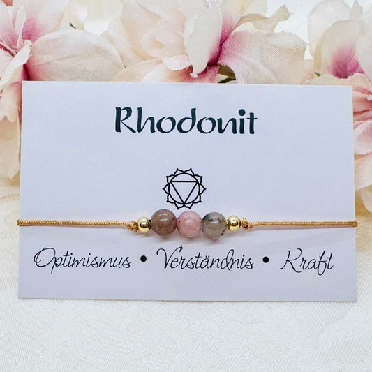 Zartes Rhodonit Edelstein Armband
