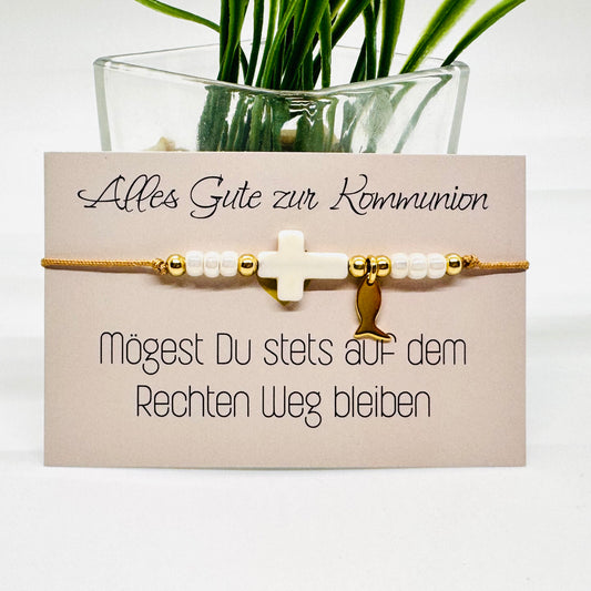 Filigranes Armband mit Kreuz zur Kommunion