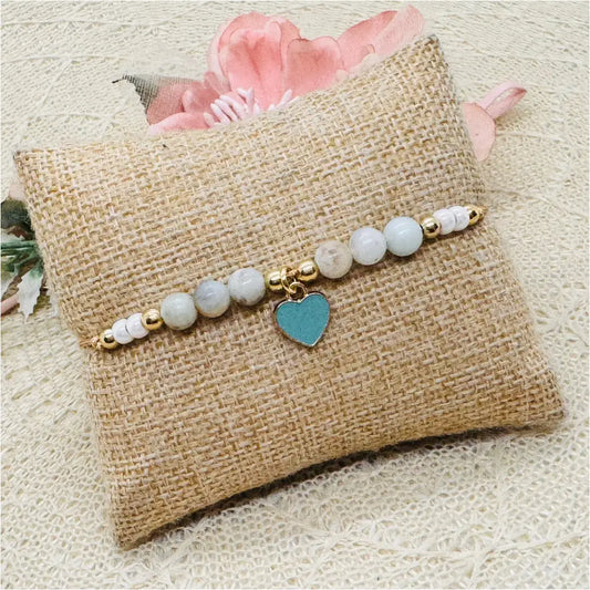 Amazonit Edelstein Armband mit Herz Anmarii