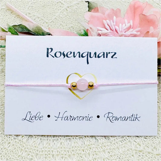 Dezentes Rosenquarz Edelstein Armband Anmarii