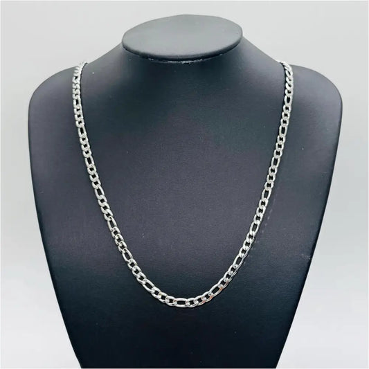 Edelstahl Figaro Gliederkette Silber wasserfest Anmarii