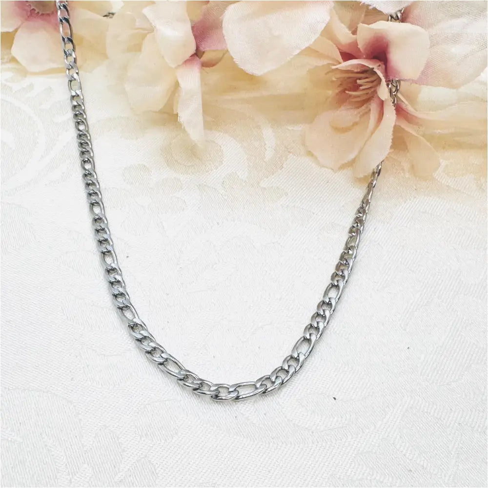 Edelstahl Figaro Gliederkette Silber wasserfest Anmarii