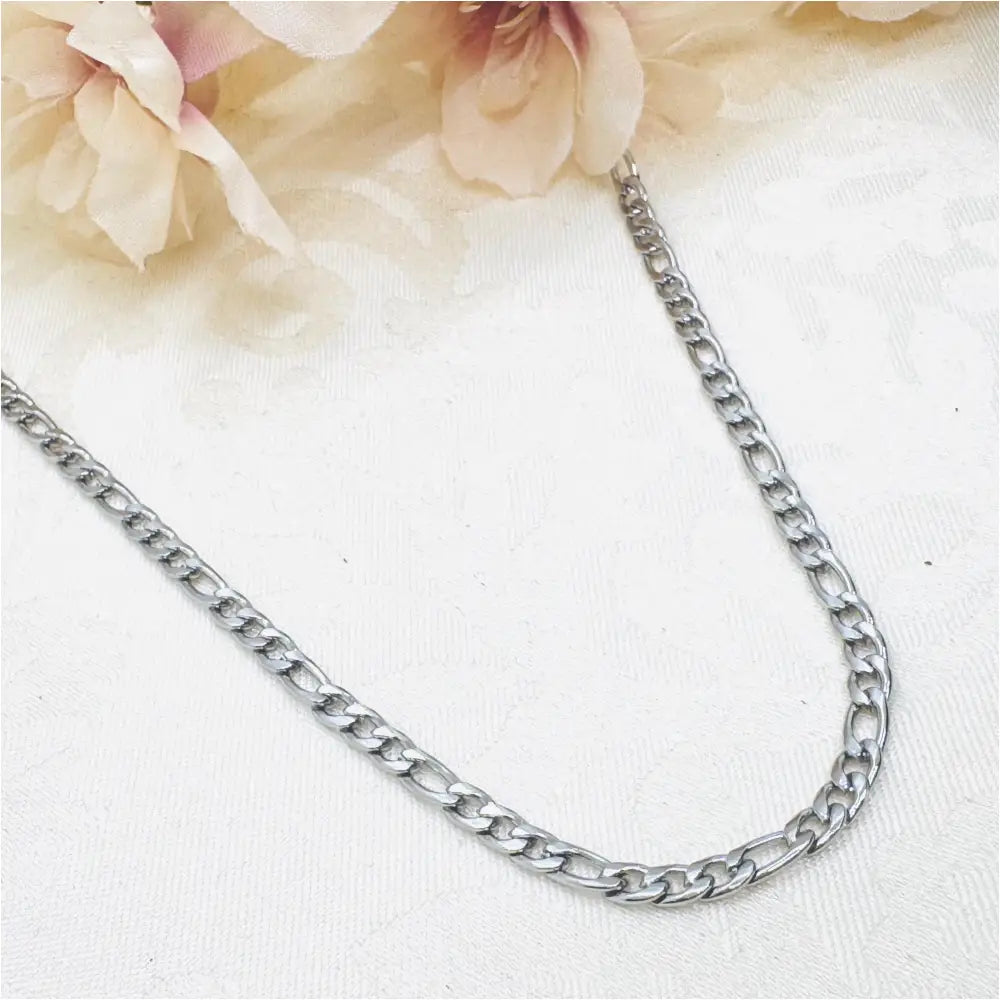 Edelstahl Figaro Gliederkette Silber wasserfest Anmarii