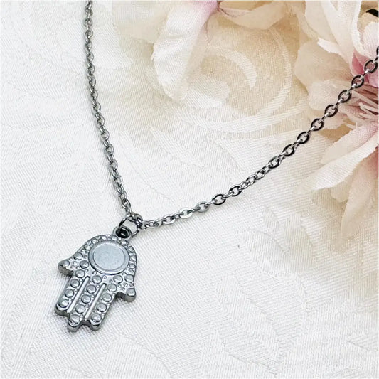 Fatimas Hand Halskette aus Edelstahl - Kette mit Anhänger wasserfest - Herren Kette - Damenkette - Geschenk für Sie u. Ihn Anmarii