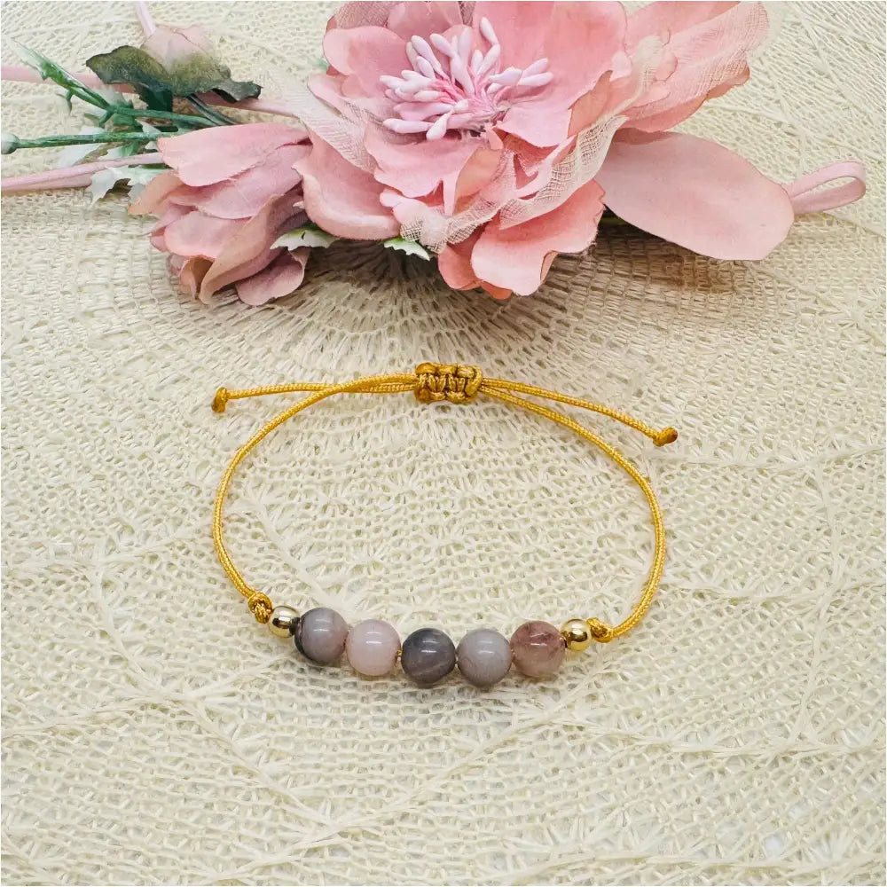 Filigranes Rhodonit Edelstein Armband - zartes Freundschaftsarmband