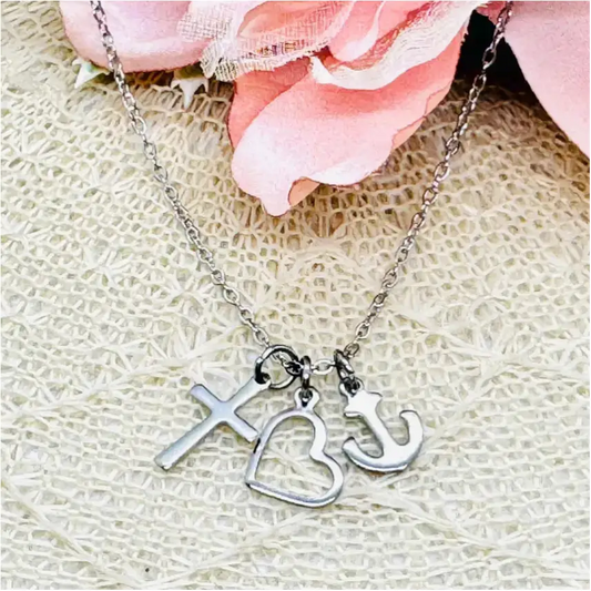 Glaube Liebe Hoffnung Edelstahl Halskette - Halsketten