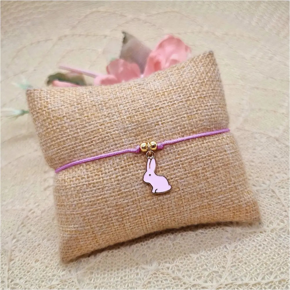 Häschen Makramee Armband - filigranes Armband mit Anhänger