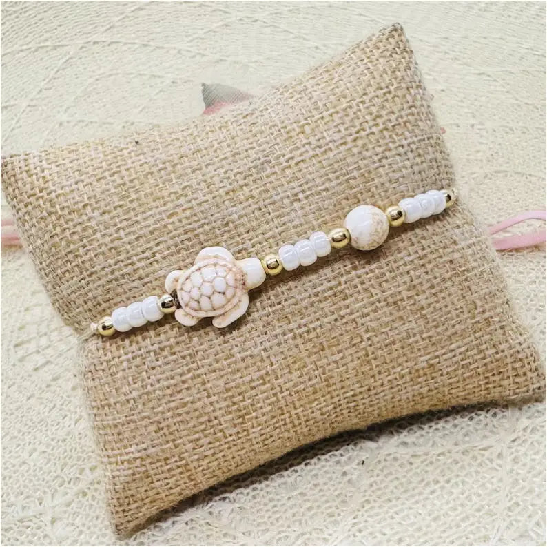 Howlith Schildkröte Makramee Armband Anmarii