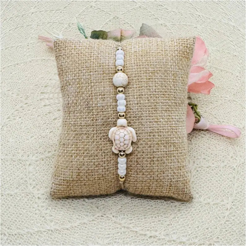 Howlith Schildkröte Makramee Armband Anmarii