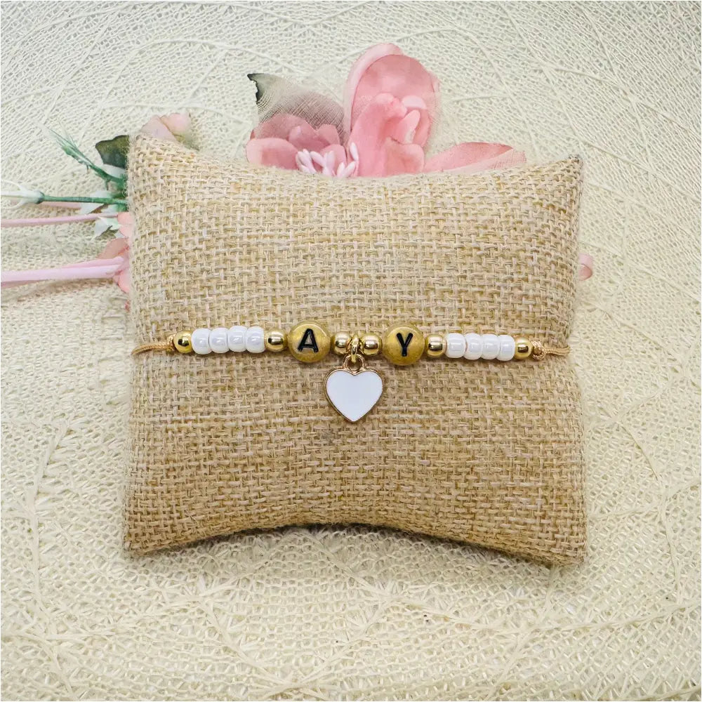 Initial Armband mit Herz Anhänger - filigranes Armband personalisiert - Partnerarmband