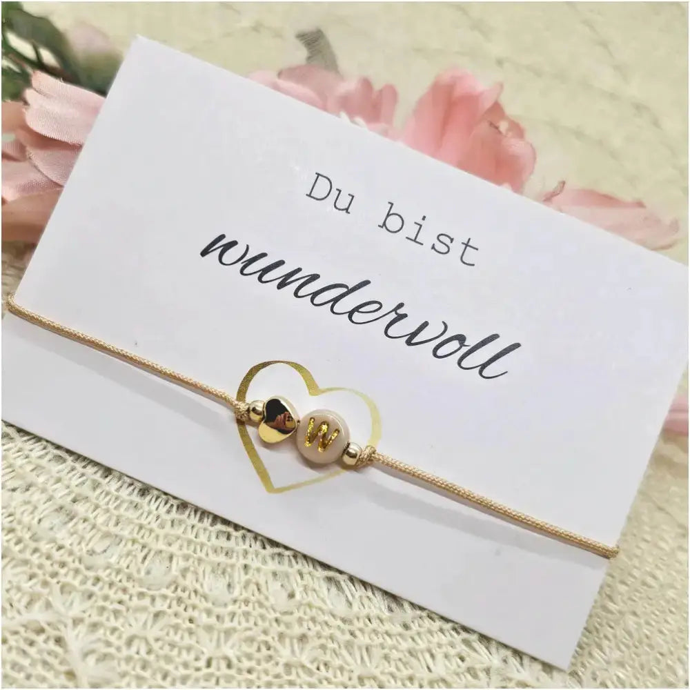 Personalisiertes Makramee Armband mit Herz - Personalisierte Armbänder