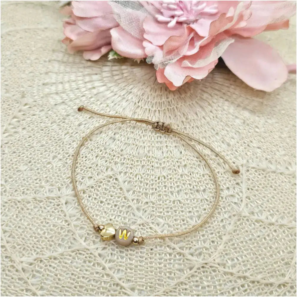 Personalisiertes Makramee Armband mit Herz - Personalisierte Armbänder