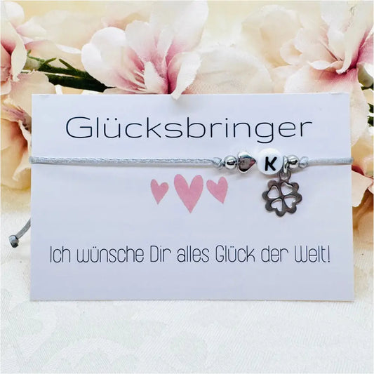 Personalisiertes Smiley Glücksbringer Armband silber Anmarii