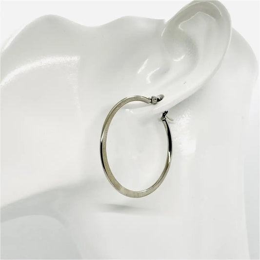 Runde Creolen silber - Edelstahl Ohrringe - Hoops - schlichte Creolen - Geschenk für Frauen