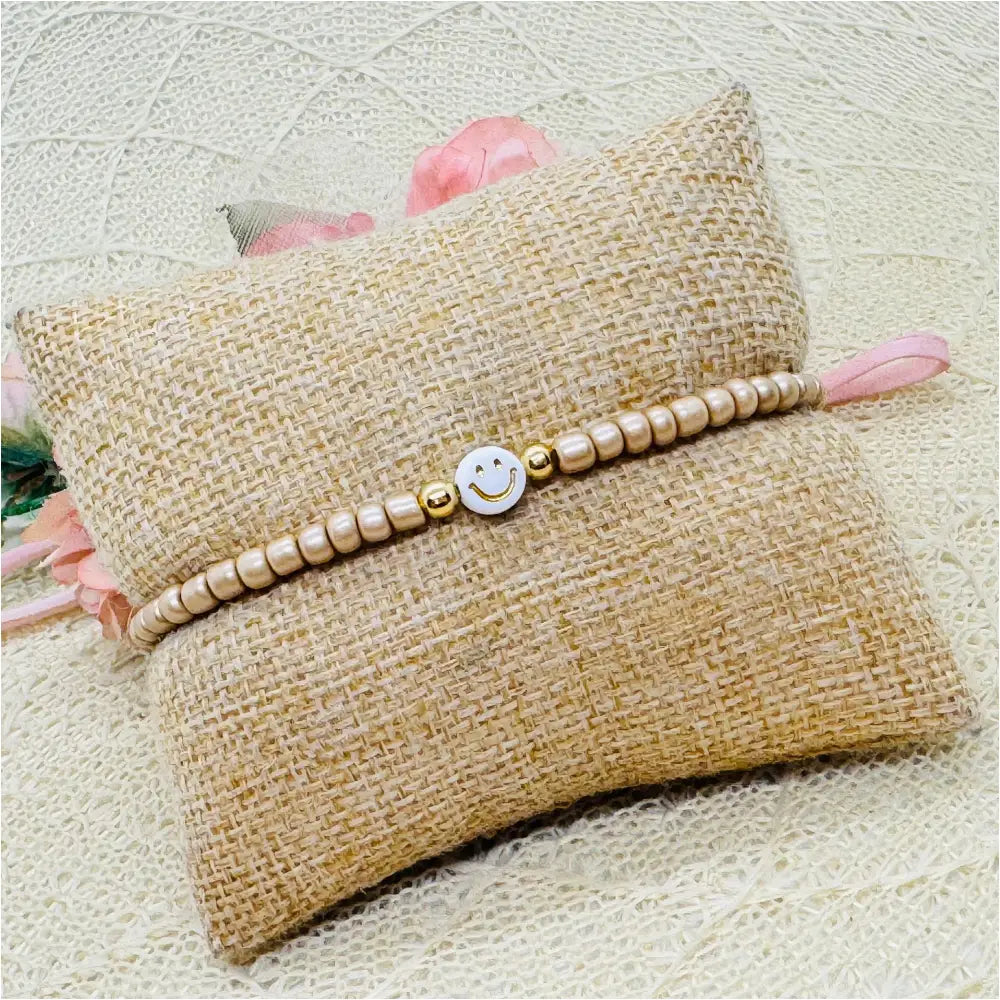 Smiley Perlenarmband in verschiedenen Farben - Armband elastisch
