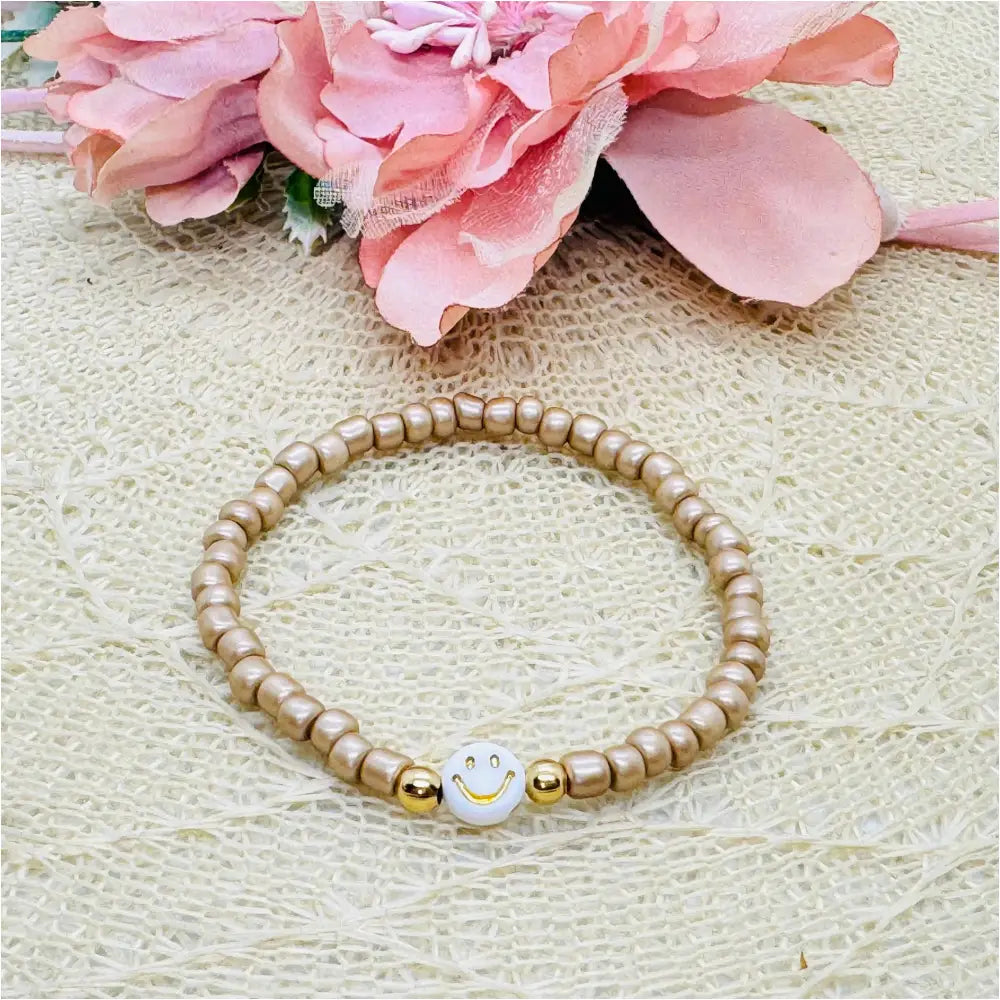 Smiley Perlenarmband in verschiedenen Farben - Armband elastisch