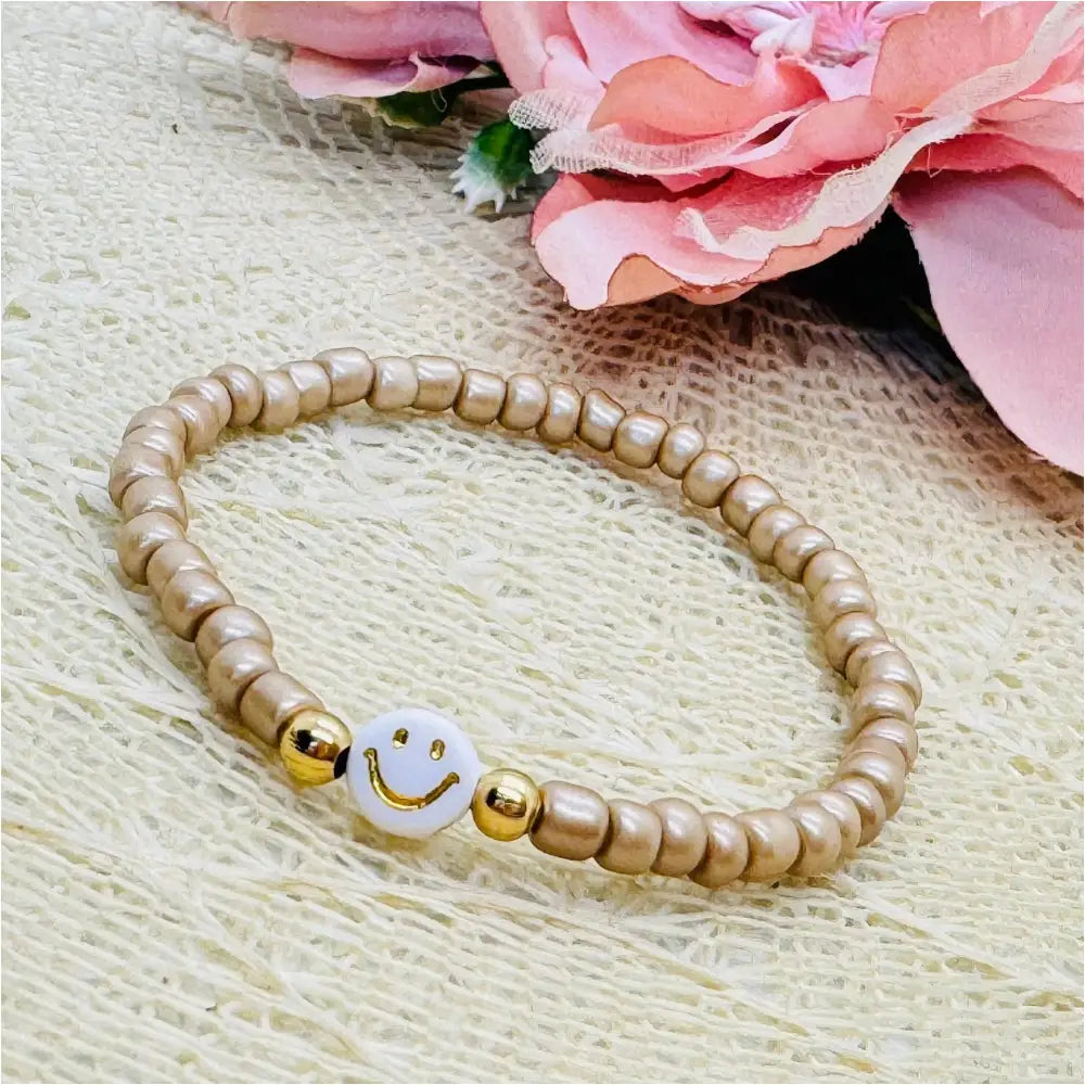 Smiley Perlenarmband in verschiedenen Farben - Armband elastisch