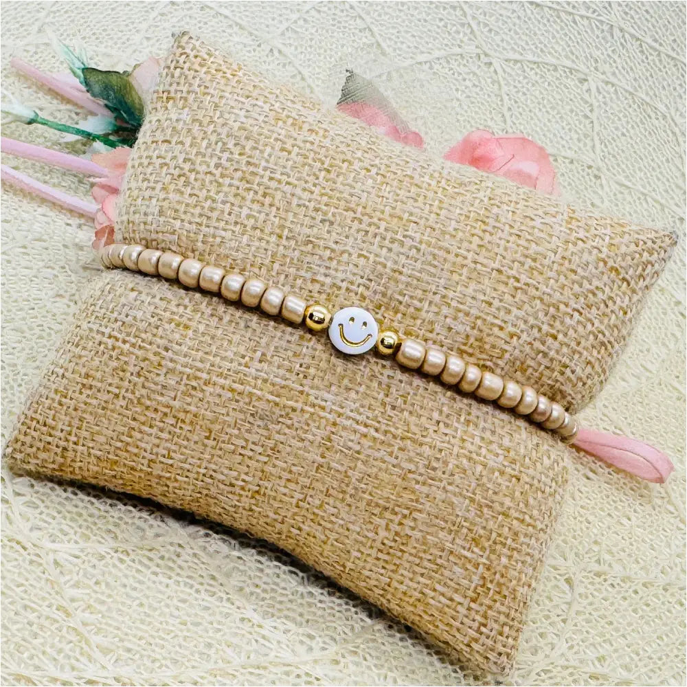 Smiley Perlenarmband in verschiedenen Farben - Armband elastisch