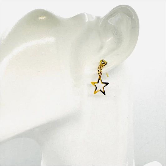 Stern Ohrstecker - goldene Edelstahl Ohrringe mit Stern Anhänger